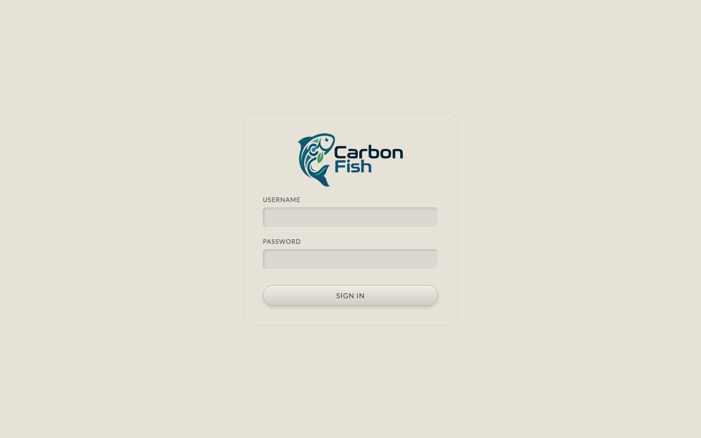 CarbonFish login page